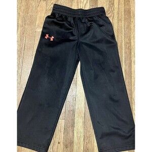 Under Armour YTH SZ 4 Black with Red Logo Athletic Pants